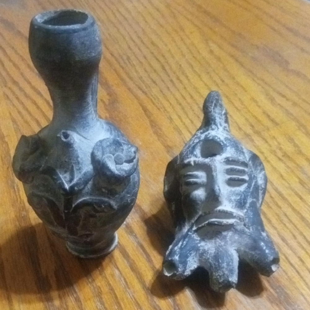 Antique Artistic Roman Oil Lamps Terracotta